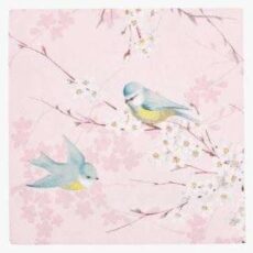 Pink birds paperiservetit puuteriroosa