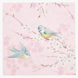 Pink birds paperiservetit puuteriroosa