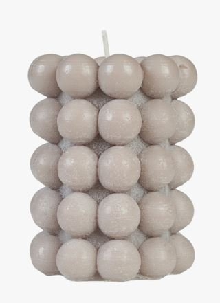 Bubble koristekynttilä beige