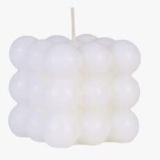 Bubble square koristekynttilä valkoinen
