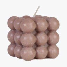 Bubble square koristekynttilä beige