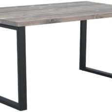 Ruska terassiruokapöytä  150x100 cm harjattu ja lakattu mänty savunharmaa/musta