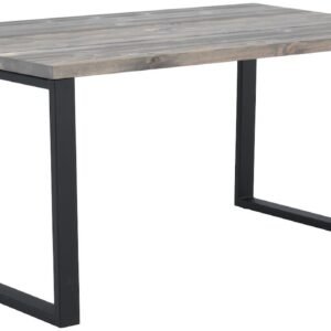 Ruska terassiruokapöytä  150x100 cm harjattu ja lakattu mänty savunharmaa/musta
