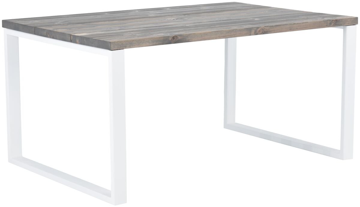 Ruska terassiruokapöytä 150x100 cm harjattu ja lakattu mänty savunharmaa/valkoi