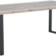 Ruska terassiruokapöytä  200x100 cm harjattu ja lakattu mänty savunharmaa/musta
