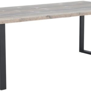 Ruska terassiruokapöytä  200x100 cm harjattu ja lakattu mänty savunharmaa/musta