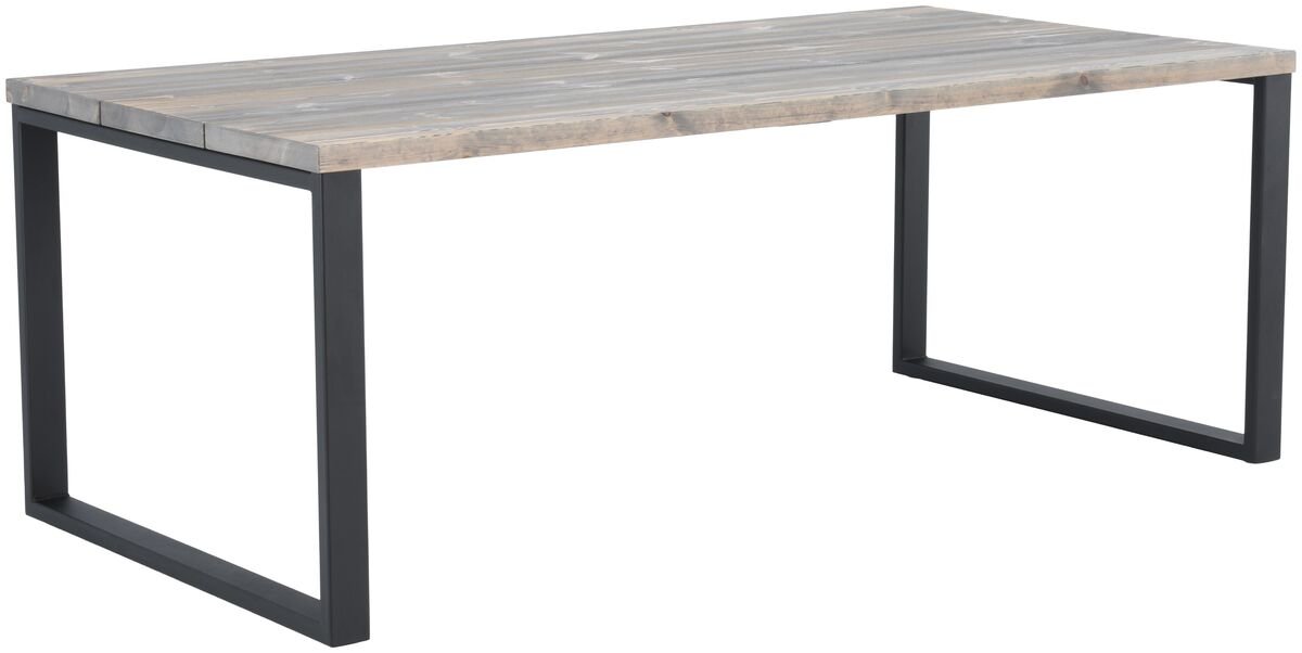 Ruska terassiruokapöytä 200x100 cm harjattu ja lakattu mänty savunharmaa/musta