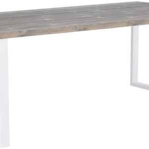 Ruska terassiruokapöytä 200x100 cm harjattu ja lakattu mänty savunharmaa/valkoi