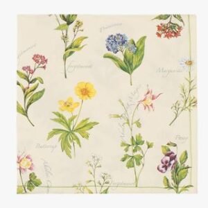 Floral paperiservetit moniväri