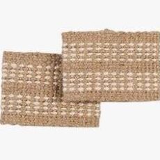Jute stripe servettirenkaat, 2 kpl luonnonväri
