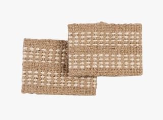 Jute stripe servettirenkaat, 2 kpl luonnonväri