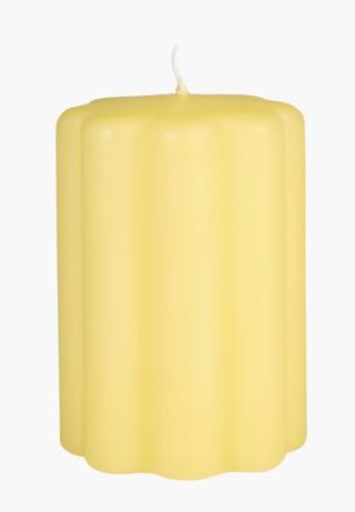 Ribbed pöytäkynttilä keltainen