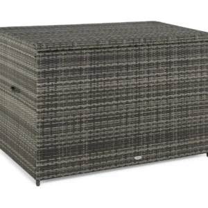 Gigant vedenpitävä XL-tyynysäilytyslaatikko ulkokäyttöön – Polyrottinkinen säilytyslaatikko (L150xS90xK101 cm) - Harmaa