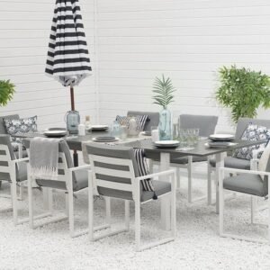 Puutarhakalustepaketti Pancole Pöytä+8 tuolia - Harmaa