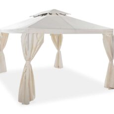 Täydellinen Paviljonki Bermuda 3x4 m - sis. seinät Luonnonvalkoinen