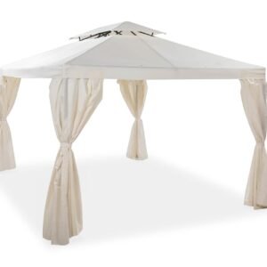 Täydellinen Paviljonki Bermuda 3x4 m - sis. seinät Luonnonvalkoinen