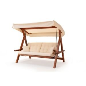 Puutarhan kolmoiskeinutuoli Hazim Luonnollinen / Beige - Luonnollinen/Beige