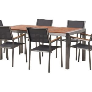 Ruokailuryhmä Vickelsbo + 6 rottinkituolia - Ruskea