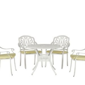 Puutarhakalustesetti Pöytä ja 4 tuolia Valkoinen ANCONA - Valkoinen