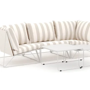 Usteryd ulkokäyttöön suora 3-istuttava sohva - Beige/Raidallinen