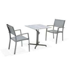 Puutarhakalustesetti Lifestyle Garden Solana bistro pöytä + 2 x pinottava tuoli -