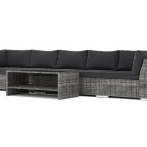 Wisconsin ulkokäyttöön tarkoitettu suora 5-istuttava sohva - Harmaa