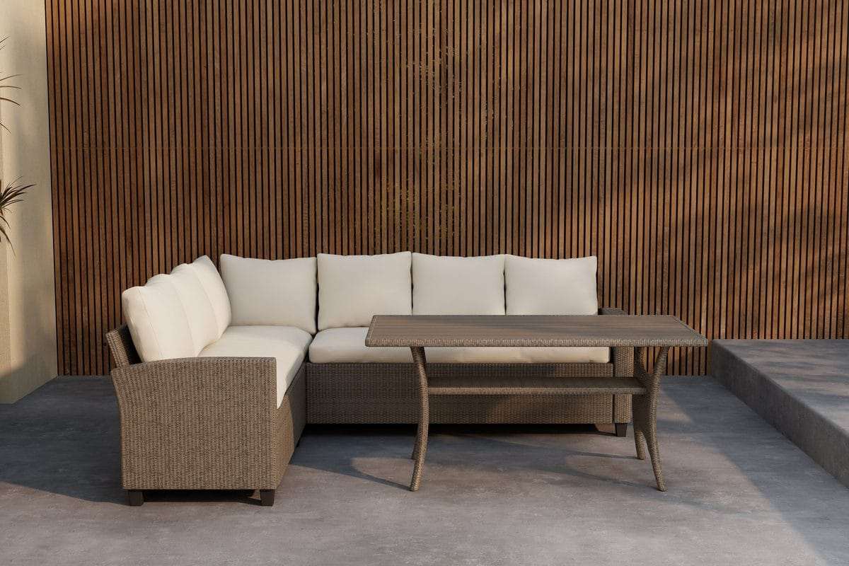 Brentwood kulmasohvaryhmä 6-istuttava ulkokäyttöön - Beige