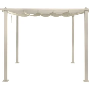 Porto-pergola 3x3 m alumiinia, katto aurinkosuojaksi - Beige