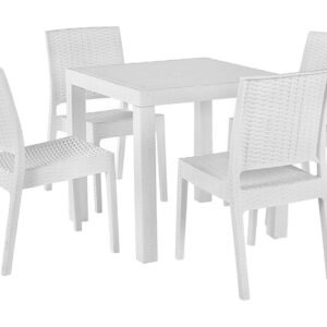 Puutarhasenkki Pöytä ja 4 tuolia FOSSANO - Valkoinen