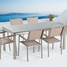 Puutarhakalustepaketti Grosseto Pöytä+6 tuolia - Beige