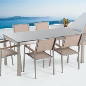 Puutarhakalustepaketti Grosseto Pöytä+6 tuolia - Beige