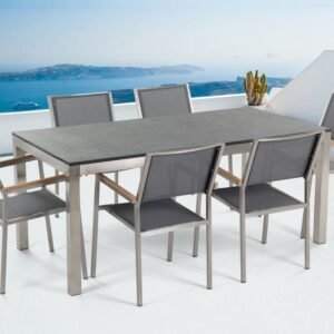 Puutarhakalusteet Pöytä + 6 Grosseto tuolia - Harmaa