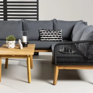 Chania kulmasohvaryhmä 4-istuttava ulkokäyttöön - Musta