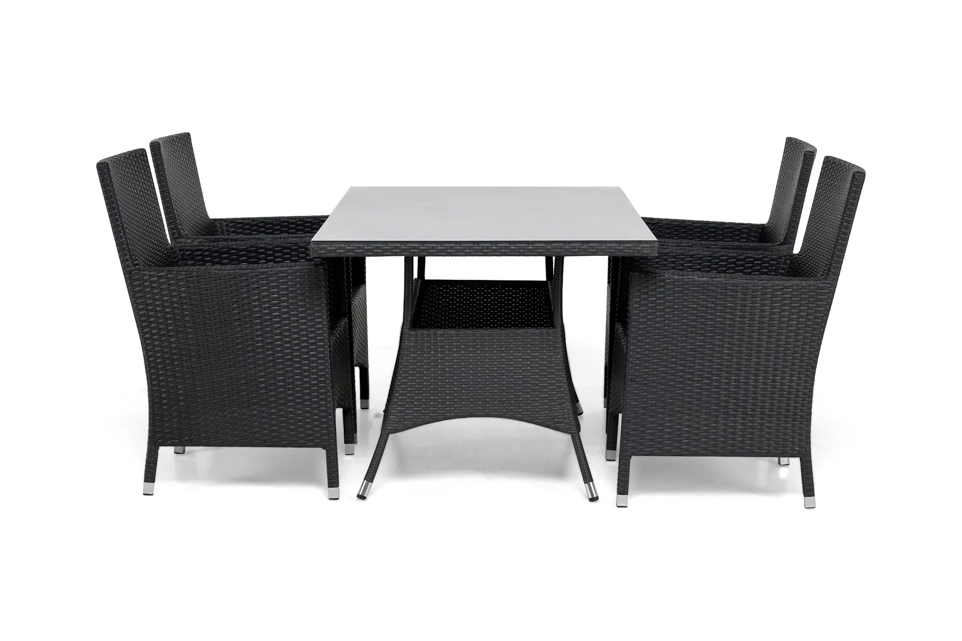 Ruokailuryhmä Thor 140x90 cm + 4 Thor Nojatuolia - Musta