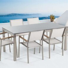 Grosseto Puutarhakalusteryhmä Pöytä + 6 tuolia - Harmaa