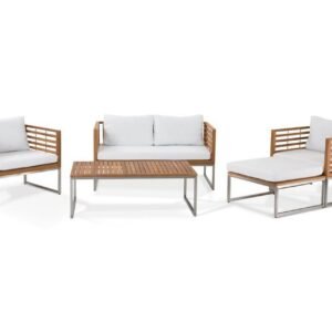 Oleskeluryhmä Akaasia pehmusteella Valkoinen BERMUDA -