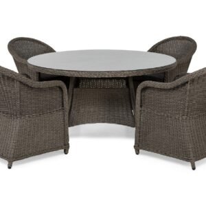 Ruokailuryhmä Marcus Ø140 + 4 Marcus Light tuolia + pehmuste - Harmaa