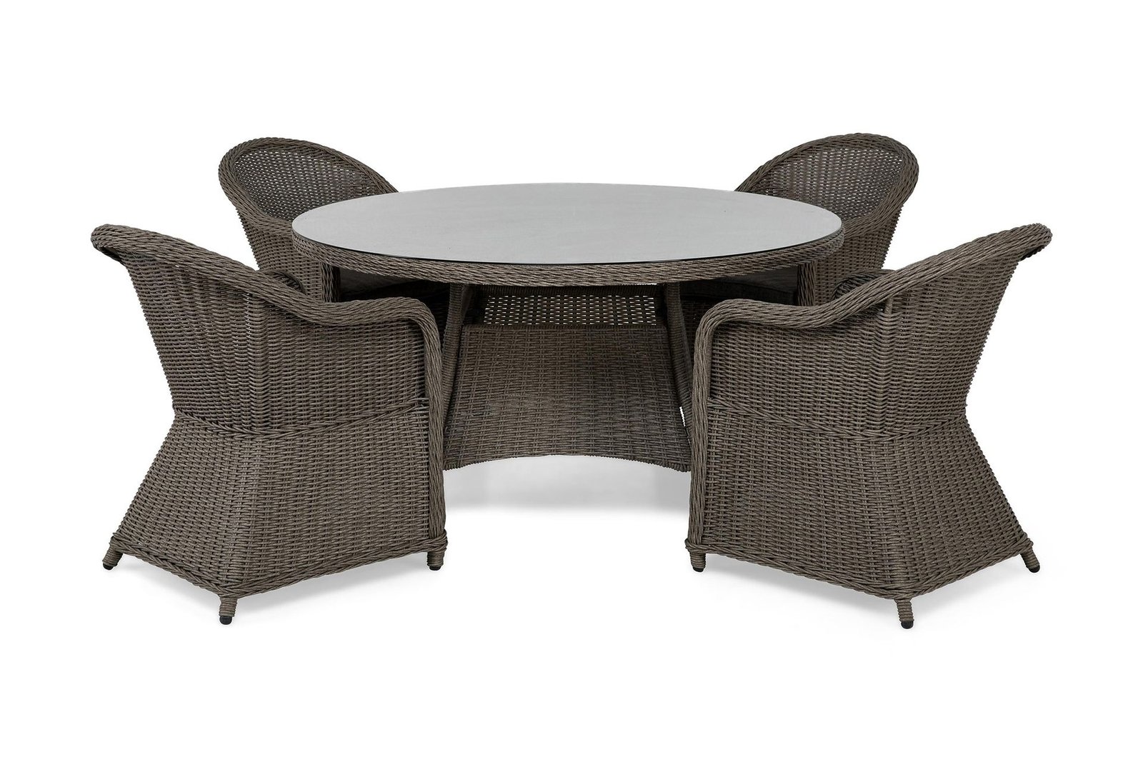 Ruokailuryhmä Marcus Ø140 + 4 Marcus Light tuolia + pehmuste - Harmaa