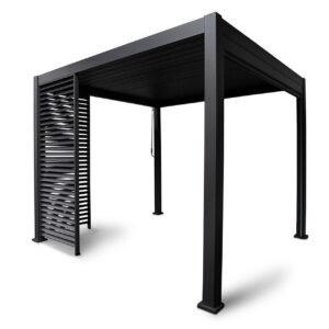 Paviljongin säleseinä Mirador 93x235 cm Tummanharmaa alumiin -