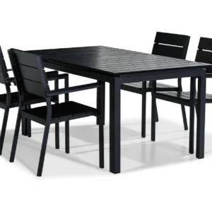 Ruokailuryhmä Tunis 152-210x90 4 Tunis tuolia - Musta