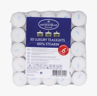 Asp steariini 50 kpl lämpökynttilät valkoinen