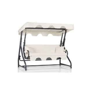 Puutarhan kolmoiskeinutuoli Gowanda (200 x 165 x 110 cm) Valkoinen - Valkoinen