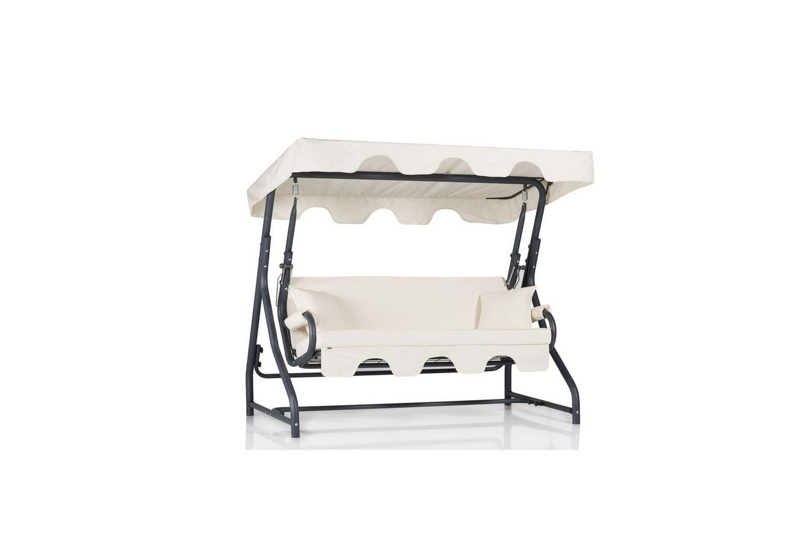 Puutarhan kolmoiskeinutuoli Gowanda (200 x 165 x 110 cm) Valkoinen - Valkoinen