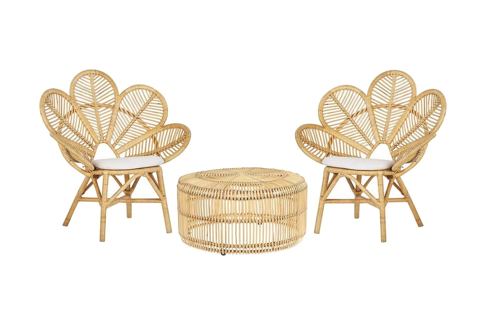 Parvekesarja Limni 140 cm + 2 Lorentine nojatuolia - Puu/Luonnonväri