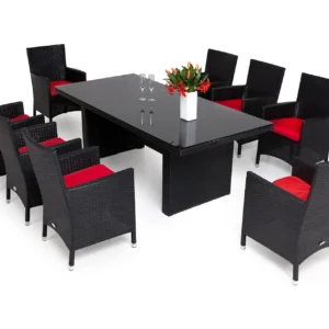 Ruokailuryhmä Majestic 210 cm 6 Thor tuolia - Musta/Musta