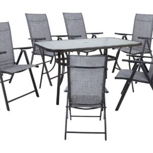 Puutarharyhmä Dublin 6 kokoontaitettavalla tuolilla -