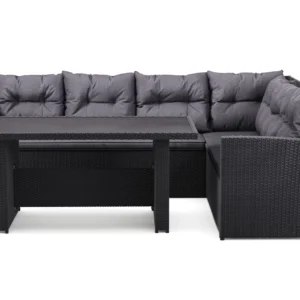 James ulkolounge-ryhmä – 5-istuttava polyrottinkinen sohveryhmä - Musta