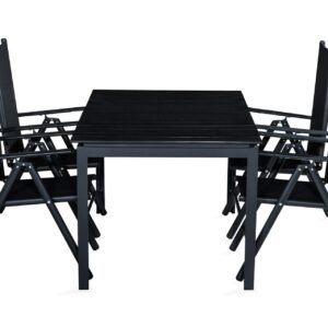 Ruokailuryhmä Portland 160-220x90 + 4 Maggie tuolia - Musta