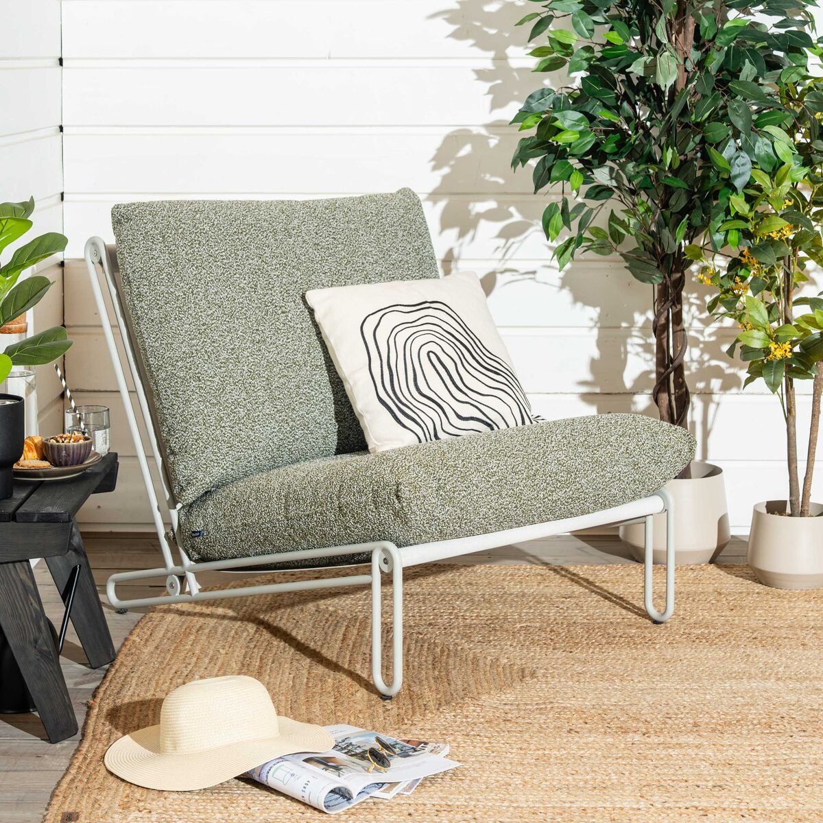 Brafab Blixt lepotuoli greige/sammal teddy