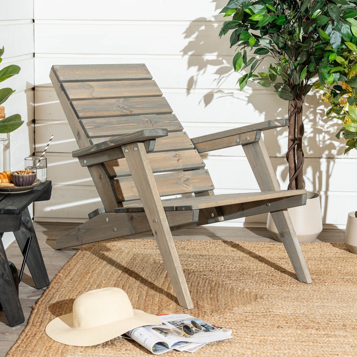 Ecofurn Granny relax nojatuoli harmaa mänty